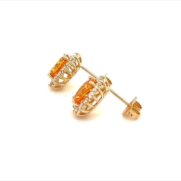 Natural Sapphire Diamond Stud Earrings 14k Gold 3.5 TCW Certified $5,950 211886 - Picture 10 of 13